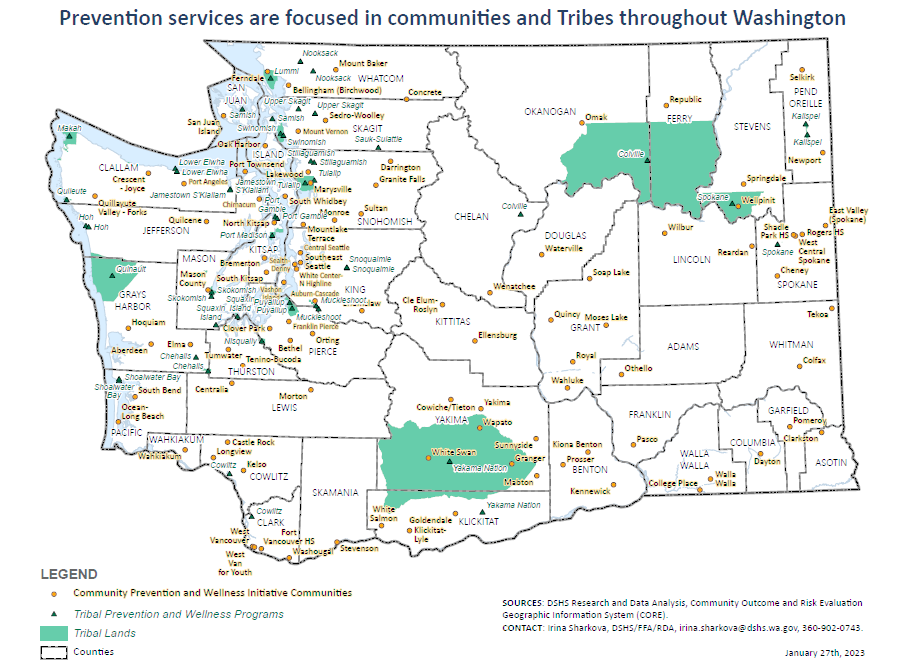 map of Washington tribes