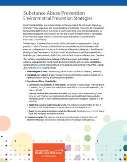 Substance abuse prevention: Environmental prevention strategies overview page